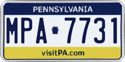 PA license plate MPA7731