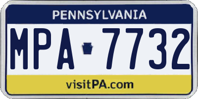 PA license plate MPA7732