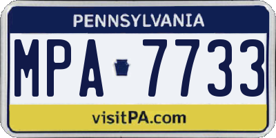 PA license plate MPA7733