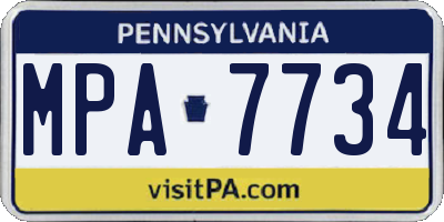 PA license plate MPA7734
