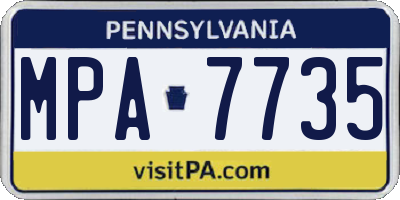 PA license plate MPA7735