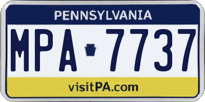PA license plate MPA7737
