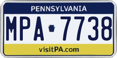 PA license plate MPA7738