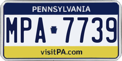 PA license plate MPA7739