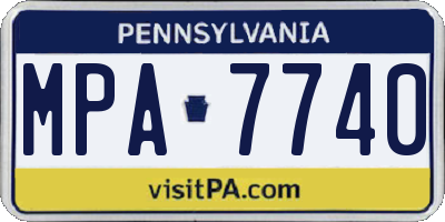 PA license plate MPA7740