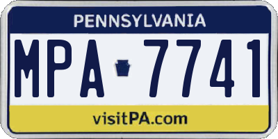 PA license plate MPA7741