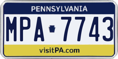 PA license plate MPA7743