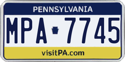 PA license plate MPA7745