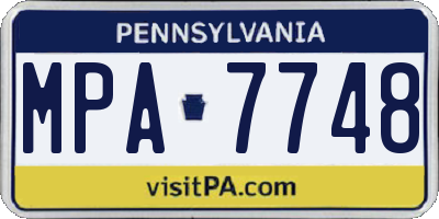 PA license plate MPA7748