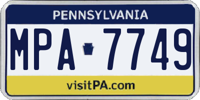 PA license plate MPA7749