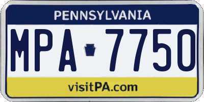 PA license plate MPA7750