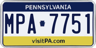 PA license plate MPA7751