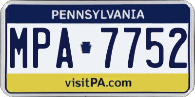 PA license plate MPA7752