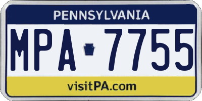 PA license plate MPA7755