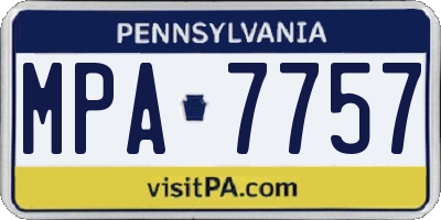 PA license plate MPA7757