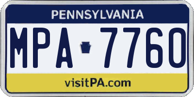 PA license plate MPA7760