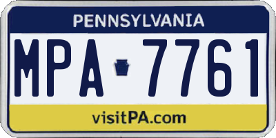 PA license plate MPA7761