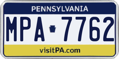 PA license plate MPA7762