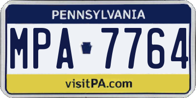 PA license plate MPA7764