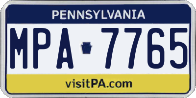 PA license plate MPA7765