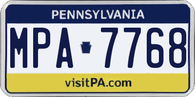 PA license plate MPA7768