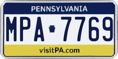 PA license plate MPA7769