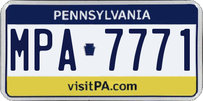 PA license plate MPA7771