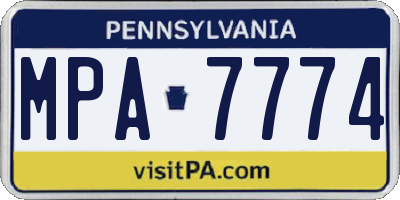 PA license plate MPA7774