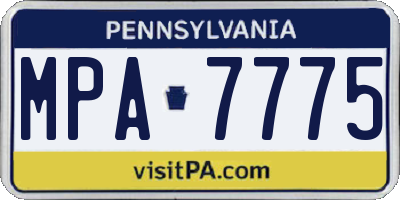 PA license plate MPA7775
