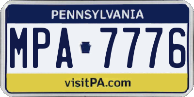 PA license plate MPA7776