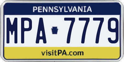 PA license plate MPA7779