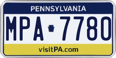 PA license plate MPA7780