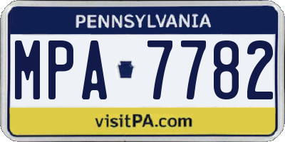 PA license plate MPA7782