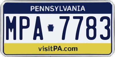 PA license plate MPA7783