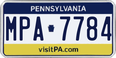 PA license plate MPA7784