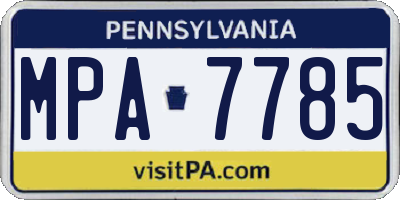 PA license plate MPA7785