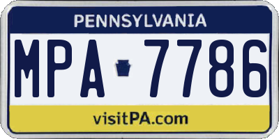 PA license plate MPA7786