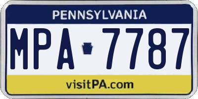 PA license plate MPA7787
