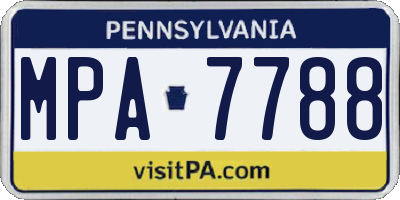 PA license plate MPA7788