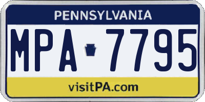 PA license plate MPA7795