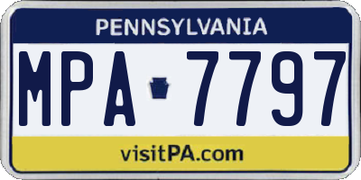 PA license plate MPA7797