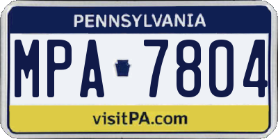 PA license plate MPA7804