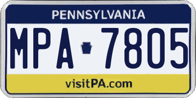 PA license plate MPA7805