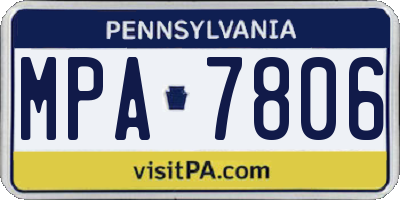 PA license plate MPA7806