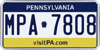 PA license plate MPA7808