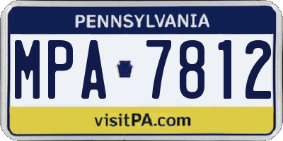 PA license plate MPA7812