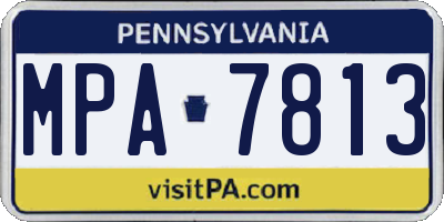 PA license plate MPA7813