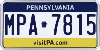 PA license plate MPA7815