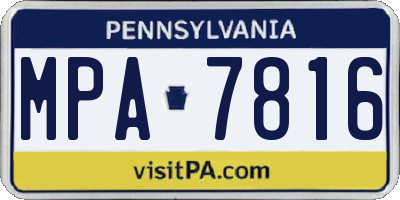 PA license plate MPA7816
