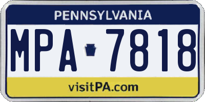 PA license plate MPA7818